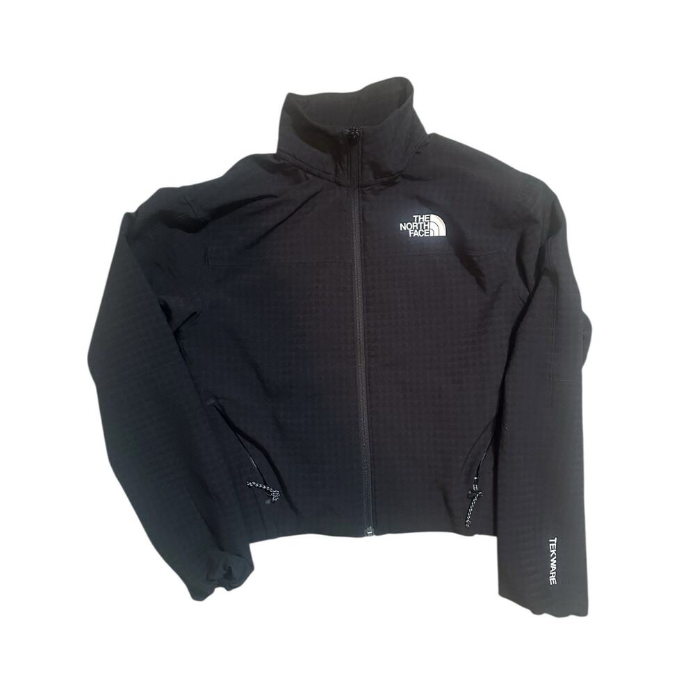 The North Face Women's Tekware Grid-Print Full-Zip Cropped Lightweight Jacket XS